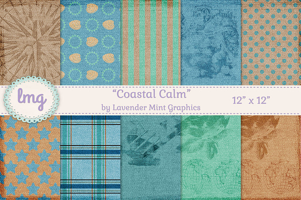 Coastal Calm Shabby Chic Paper Pack