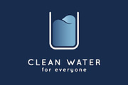 Clean water logo. Glass of water.