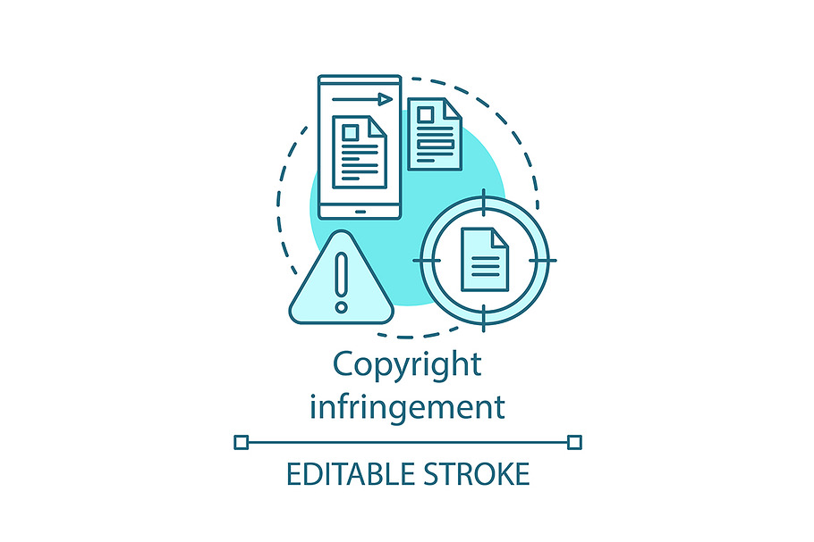 Copyright infringement concept icon