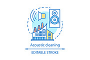 Acoustic cleaning concept icon