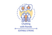 Chatting with friends concept icon