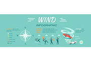 Wind Infographic Flat Design Vector
