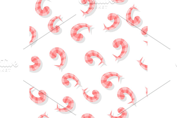 Seamless Pattern with Shrimps