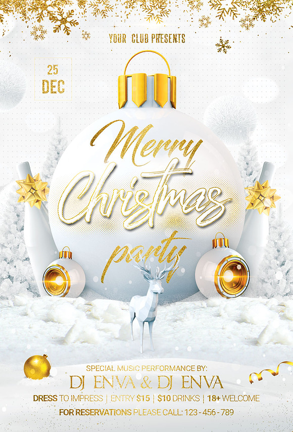 Christmas New Year Party Flyer in Flyer Templates - product preview 2