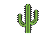 Saguaro cactus color icon