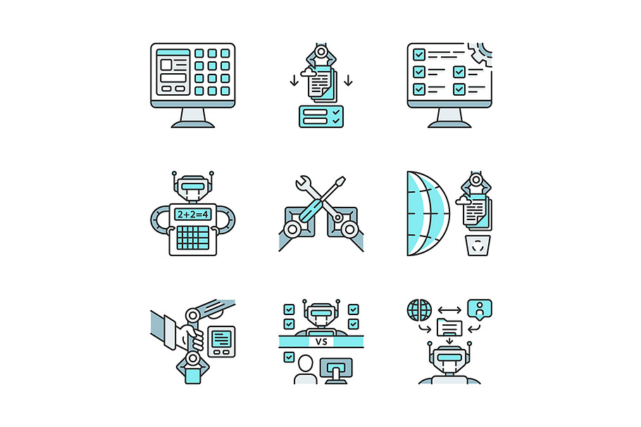 RPA color icons set in Icons - product preview 8