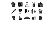Medical devices glyph icons set
