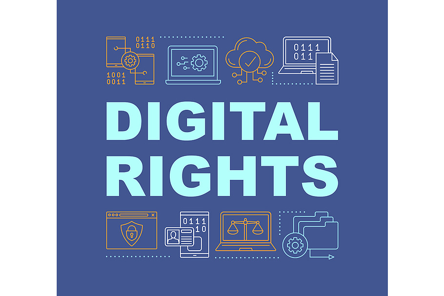 Digital rights word concepts banner in Icons - product preview 8