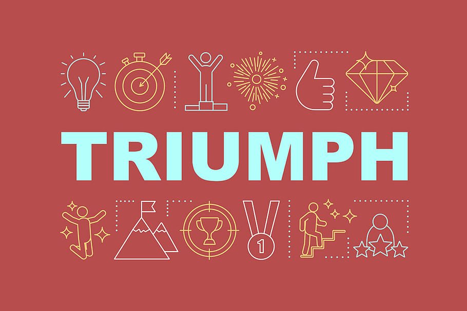 Triumph word concepts banner in Icons - product preview 8