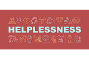 Helplessness word concepts banner