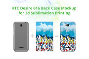 HTC Desire 616 3d Case Design Mockup