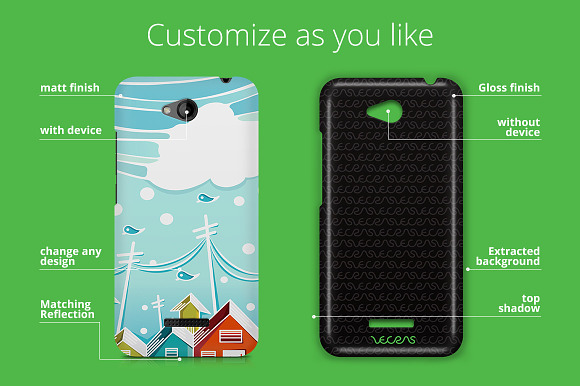 HTC Desire 616 3d Case Design Mockup in Product Mockups - product preview 1