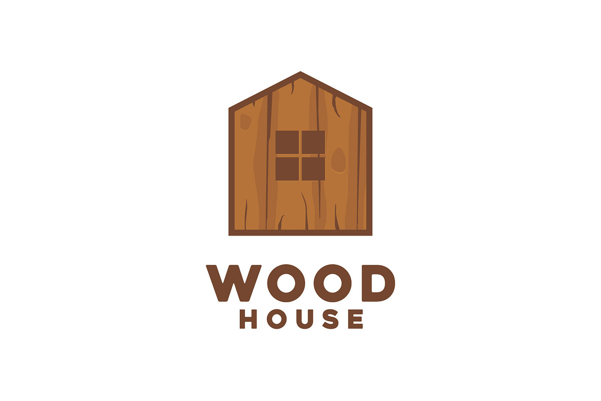 Wood House Home Grain Timber Lumber Creative Logo Templates