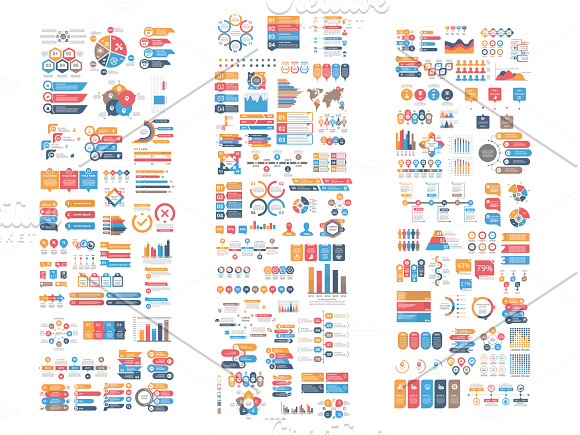 Big Collection Infographic Elements in Templates - product preview 1
