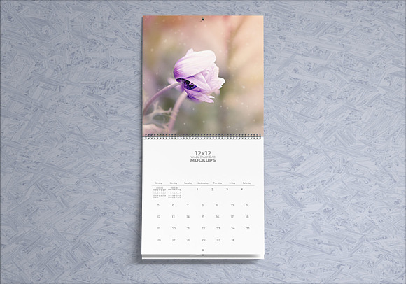 12″x12″ Wall Calendar Mockups in Print Mockups - product preview 4