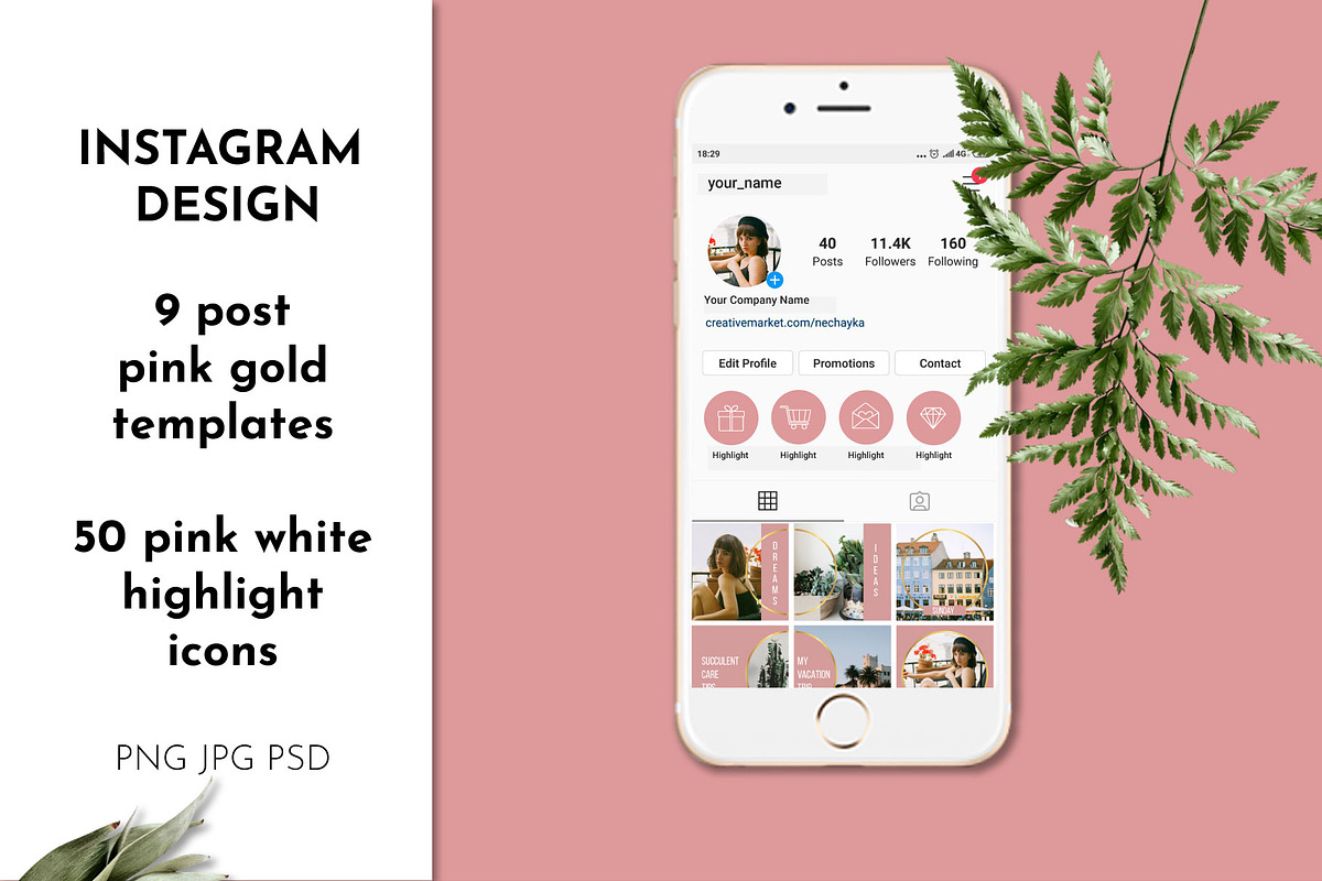 Instagram Post Templates & Icons Set in Templates - product preview 8