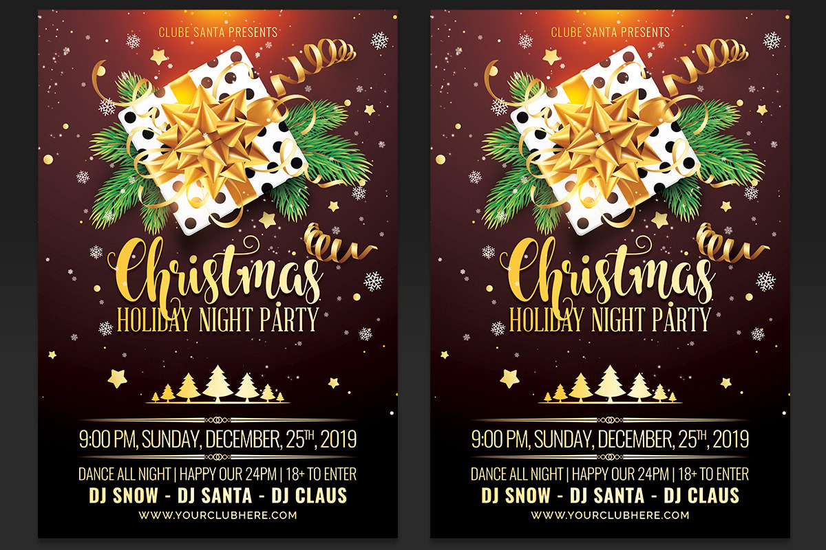 Christmas Holiday Night Party Flyer in Flyer Templates - product preview 8