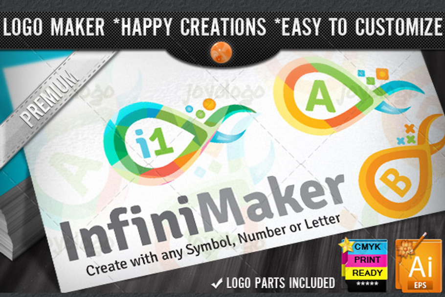 Flat 3D Infinity Logo Maker Set in Logo Templates - product preview 8
