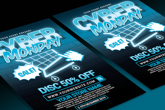 Cyber Monday Sale Flyer in Flyer Templates - product preview 2