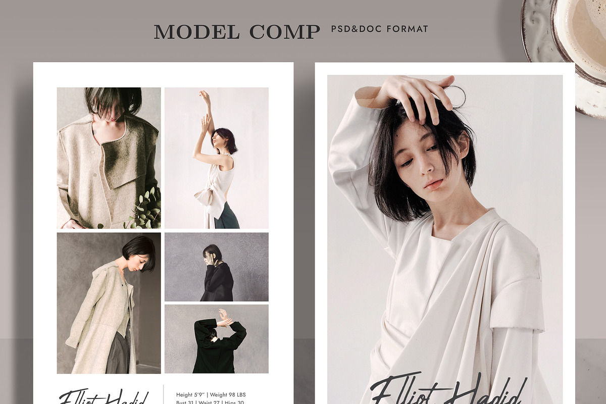 Modeling Comp Card Template MC003 in Card Templates - product preview 8