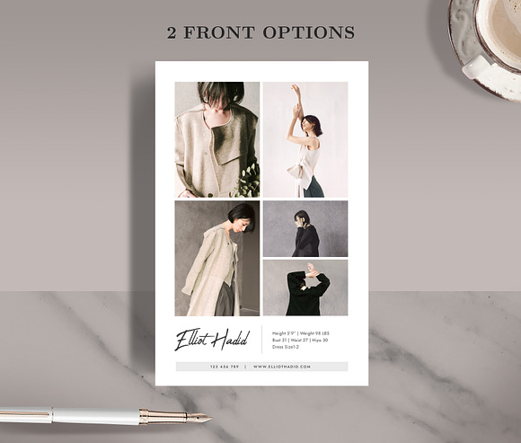 Modeling Comp Card Template MC003 in Card Templates - product preview 2