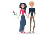 Couple in Love Boy and Girl Vector