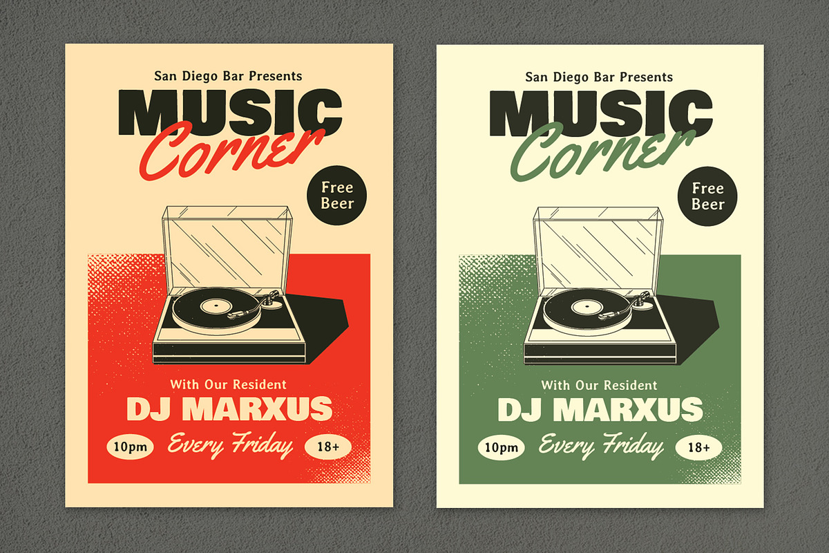 Vintage Music Corner Flyer in Flyer Templates - product preview 8