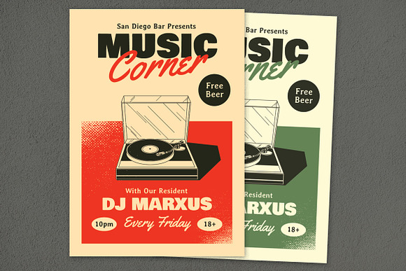 Vintage Music Corner Flyer in Flyer Templates - product preview 2
