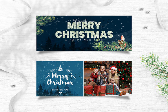 Merry Christmas Facebook Cover in Facebook Templates - product preview 2