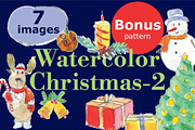 Watercolor Christmas-2+bonus!