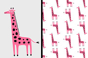 Pink Animals, A Giraffe