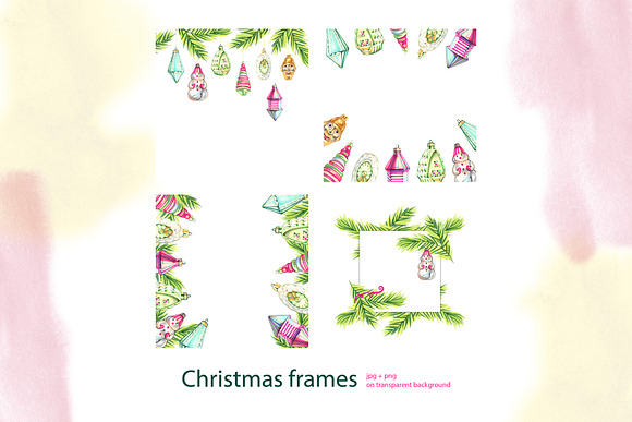 Christmas toys wreaths and frames in Illustrations - product preview 1
