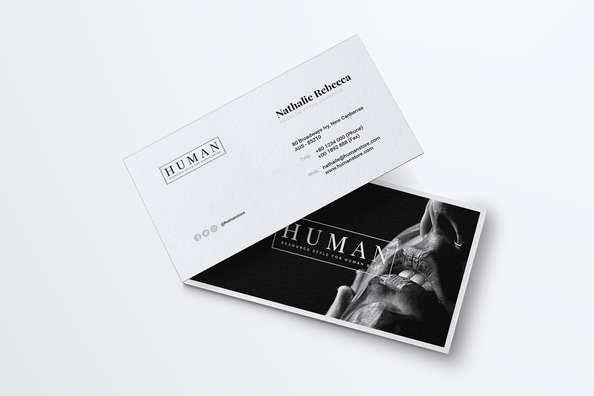 HUMAN Minimalist Business Card in Business Card Templates - product preview 5