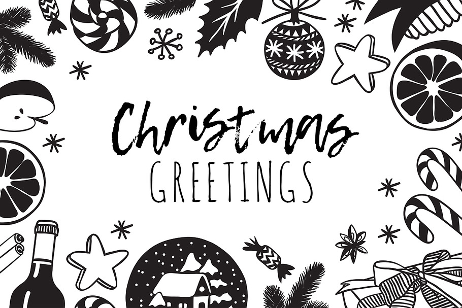 Christmas Greetings (4cards&objects) in Illustrations - product preview 8