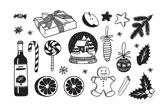 Christmas Greetings (4cards&objects) in Illustrations - product preview 2