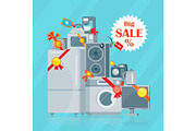 Big Sale in Electronics Store Vector