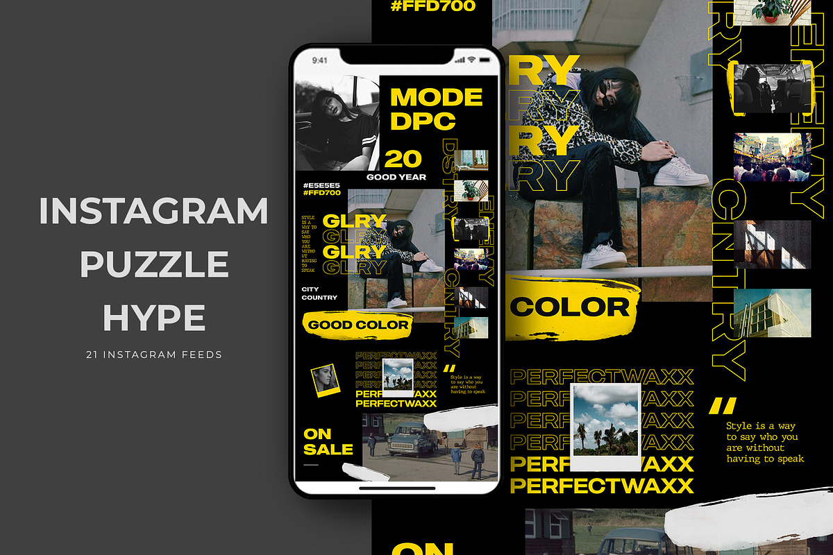 Instagram Puzzle Hype Templates in Instagram Templates - product preview 8