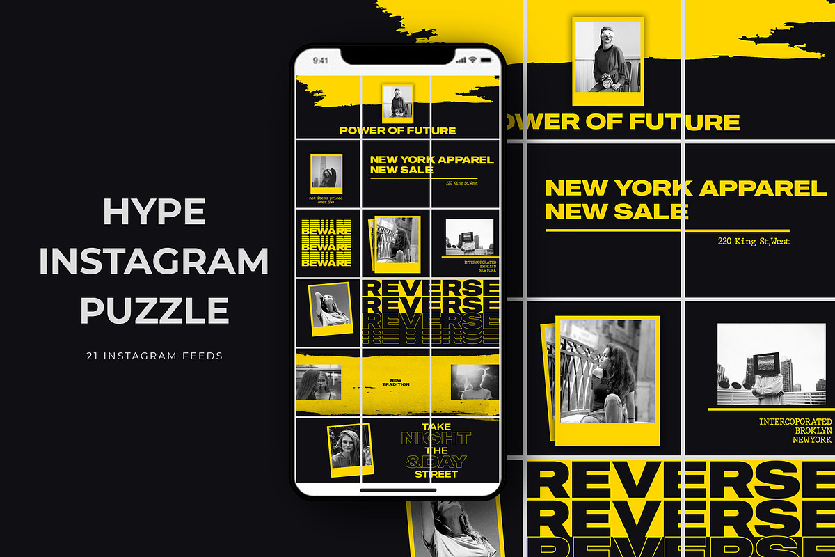 Hype Instagram Puzzle Templates in Instagram Templates - product preview 8