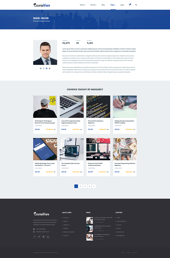 CourseWare - Learning PSD Template in Landing Page Templates - product preview 12