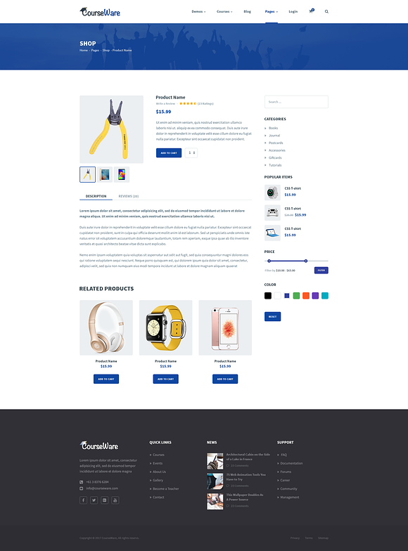 CourseWare - Learning PSD Template in Landing Page Templates - product preview 15