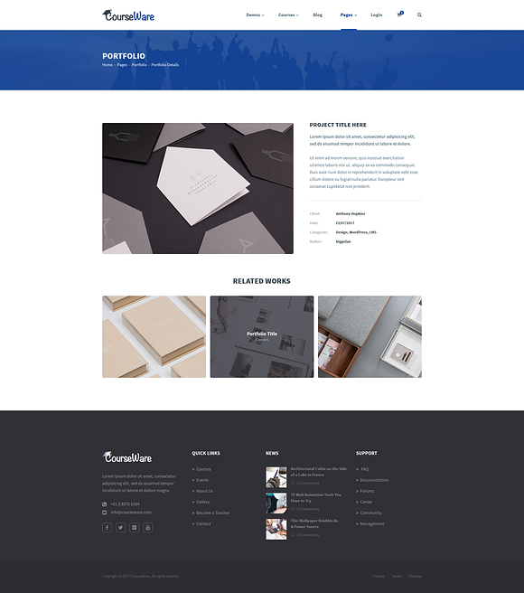 CourseWare - Learning PSD Template in Landing Page Templates - product preview 17