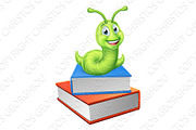 Worm Bookworm Caterpillar on Book