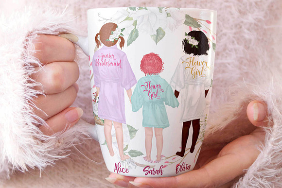 Flower girls Junior Bridesmaids in Illustrations - product preview 4