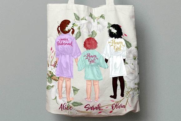 Flower girls Junior Bridesmaids in Illustrations - product preview 6