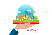 Travel to Thailand Vector Concept in