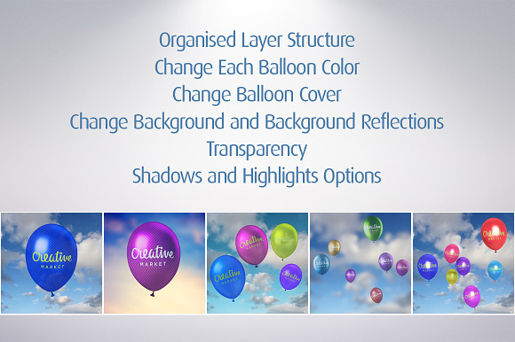 5 Realistic Balloon Mockups in Mockup Templates - product preview 2
