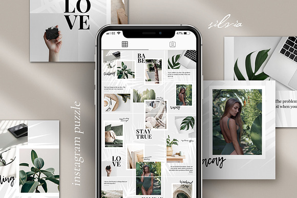 Silvia Instagram puzzle | CANVA in Instagram Templates - product preview 9