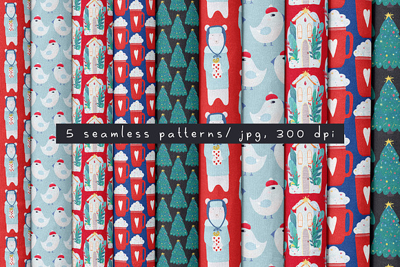 Winter Christmas Elements & Patterns in Illustrations - product preview 4