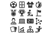 Soccer Icons Set on White Background