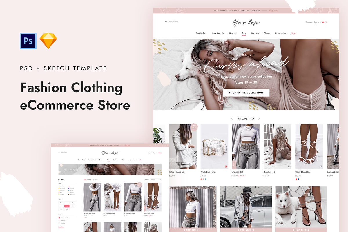 Fashion eCommerce PSD Template in Landing Page Templates - product preview 8